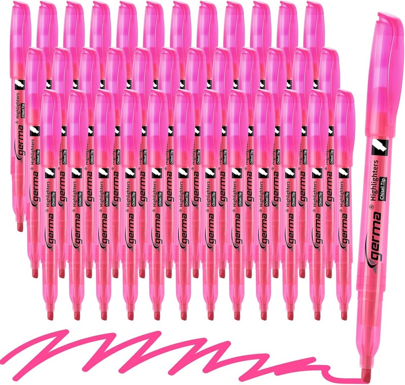 Cgerma Highlighters 36 Pack, Chisel Tip Pink Highlighter Bright Colors, Quickly Drying, Perfect for Students Kids Adults Highlighting in Classroom, School, Office - Image 1